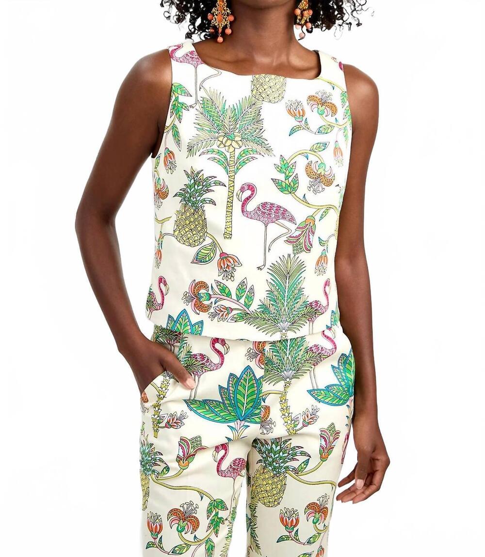 NEW TRINA TURK venya square neck top in flamingo fizz